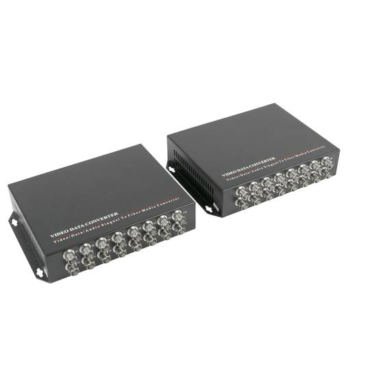 Video over fiber optic singlemode 20Km 16V RS232 RS485