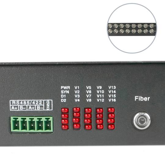 Video over fiber optic singlemode 20Km 16V RS232 RS485