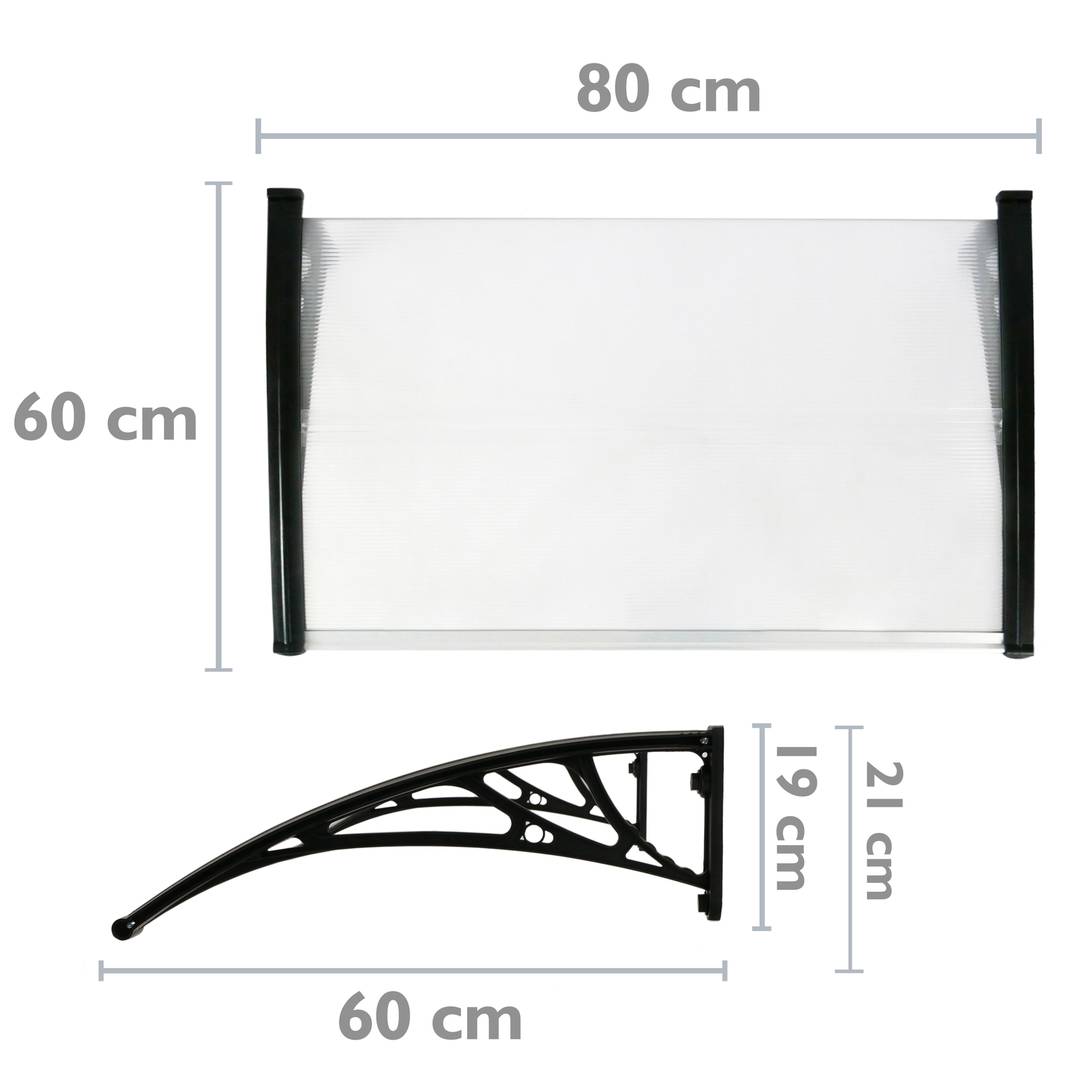 Canopy awning for door and window 80x60cm Patio cover shelter black