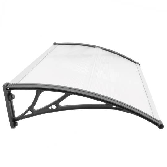 Tejadillo de protección  120x60cm Marquesina para puertas y ventanas negro