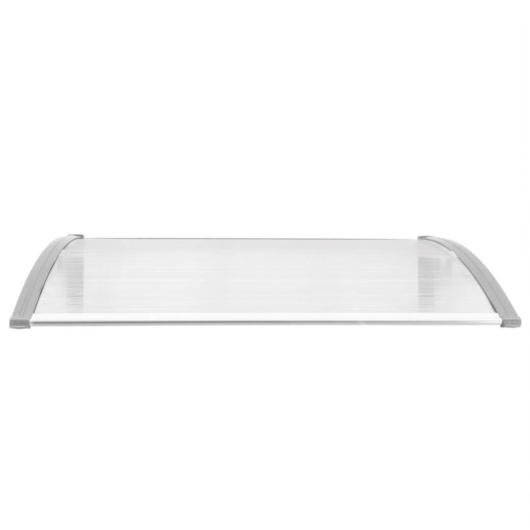 Auvent de porte et fenêtres 100x60cm Marquise solaire abri banne entrée protection gris