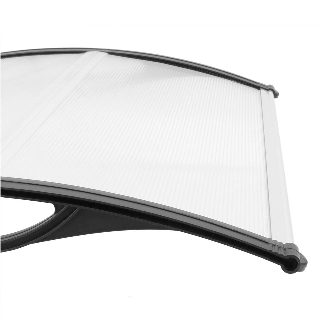 Auvent de porte et fenêtres 120x80cm Marquise solaire abri banne entrée protection noir