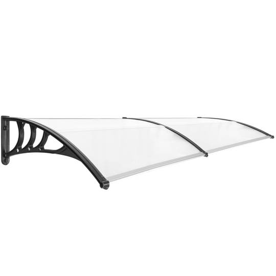 Tejadillo de protección 240x80cm Marquesina para puertas y ventanas negro