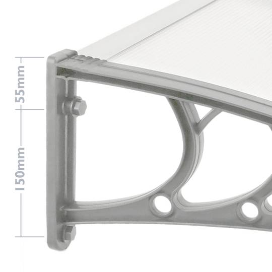 Telhado do proteção 100x80cm Marquesinha para portas e janelas cinza