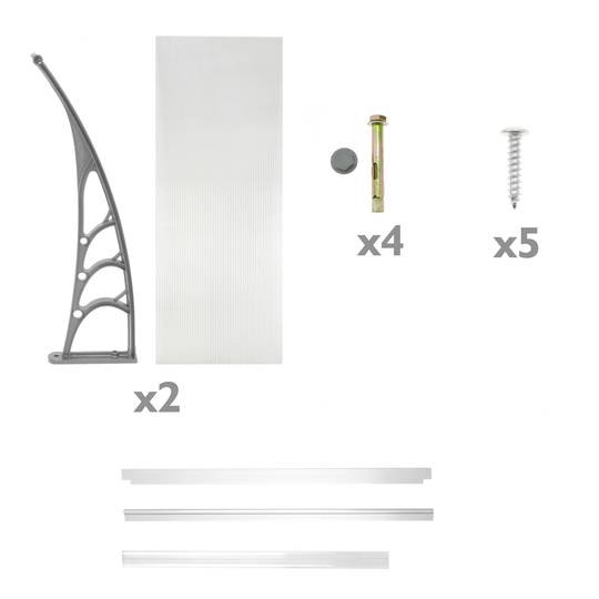 Telhado do proteção 100x80cm Marquesinha para portas e janelas cinza