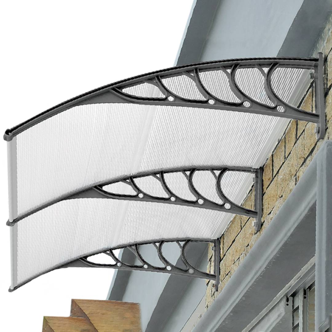Canopy Awning For Door And Window 240x80cm Patio Cover Shelter Gray Cablematic