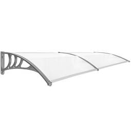 Pensilina 300x80cm in policarbonato per porta o finestra per esterno grigio