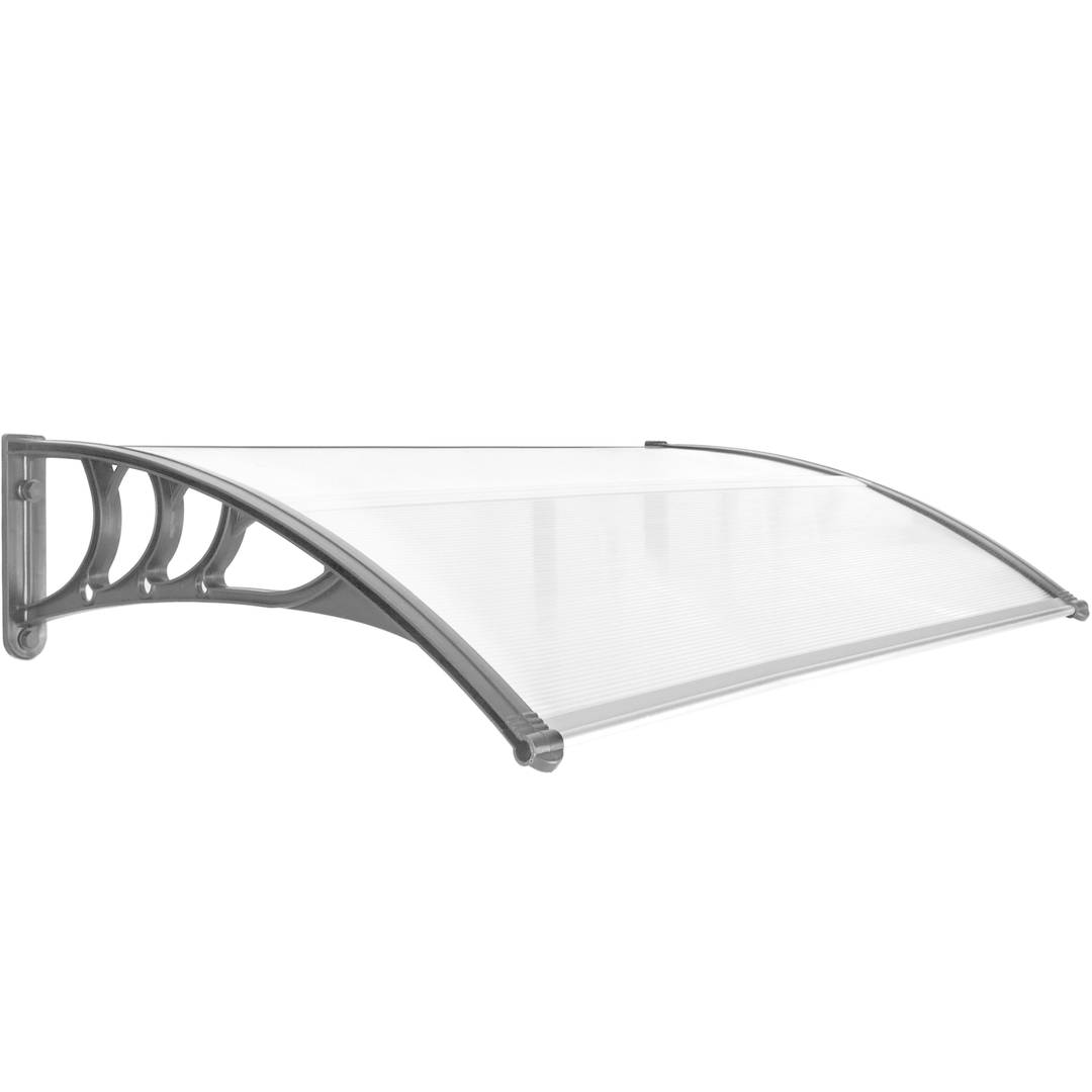 Pensilina 150x80cm in policarbonato per porta o finestra per esterno grigio