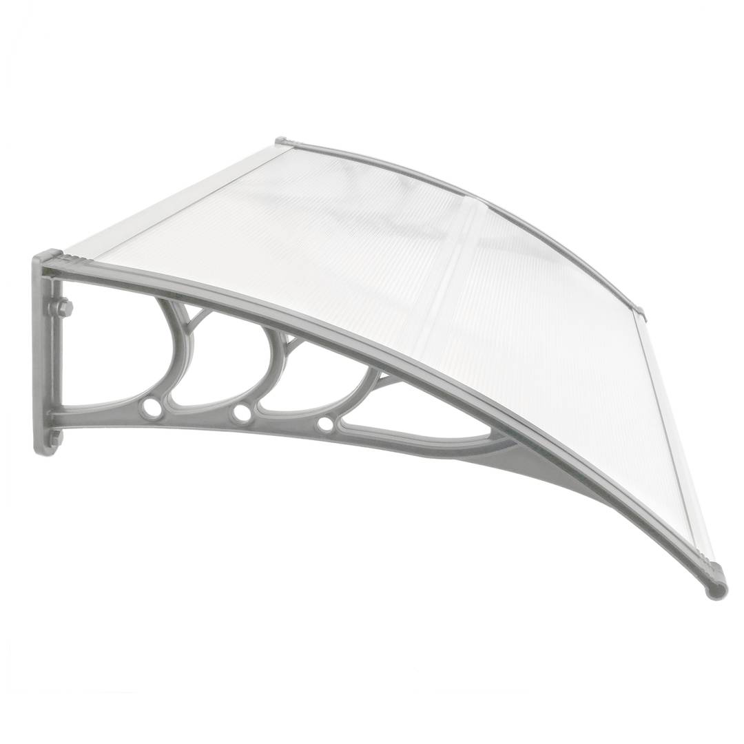 Pensilina 150x80cm in policarbonato per porta o finestra per esterno grigio