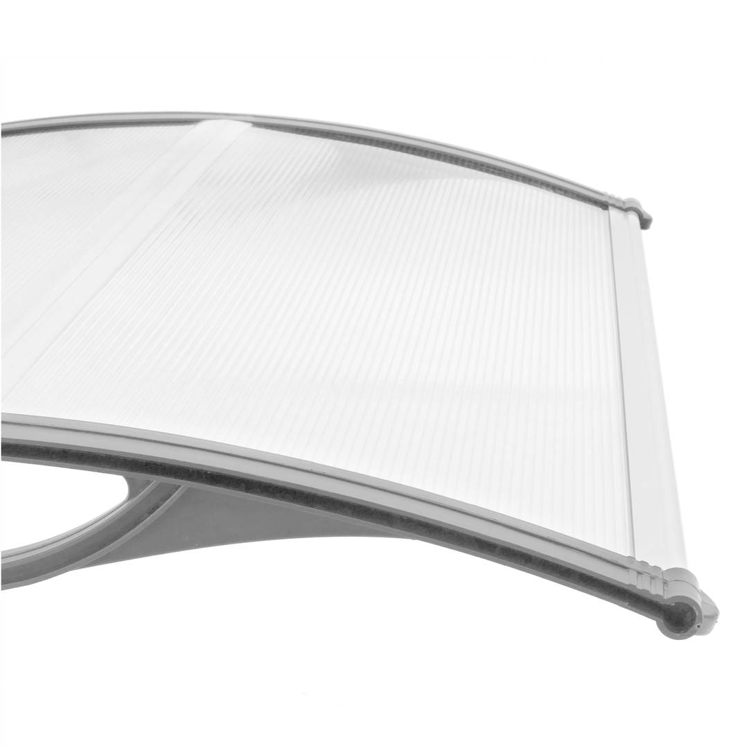 Pensilina 150x80cm in policarbonato per porta o finestra per esterno grigio