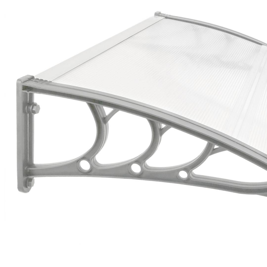 Pensilina 150x80cm in policarbonato per porta o finestra per esterno grigio