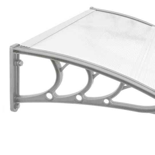 Pensilina 150x80cm in policarbonato per porta o finestra per esterno grigio