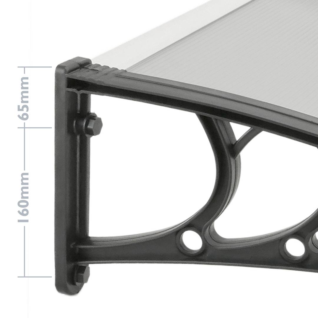 Auvent de porte et fenêtres 150x90cm Marquise solaire abri banne entrée protection noir