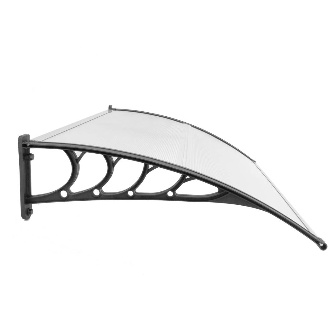 Auvent de porte et fenêtres 150x90cm Marquise solaire abri banne entrée protection noir