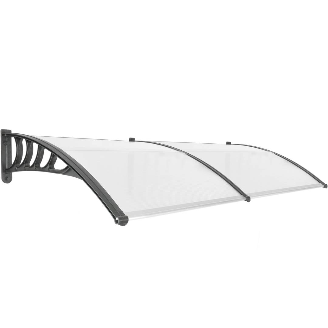 Pensilina 200x90cm in policarbonato per porta o finestra per esterno nero
