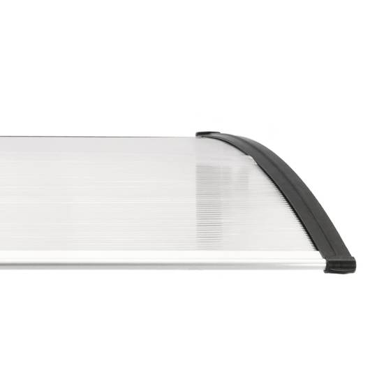 Pensilina 200x90cm in policarbonato per porta o finestra per esterno nero