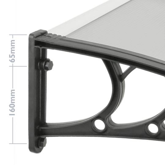 Canopy awning for door and window 300x90cm Patio cover shelter black