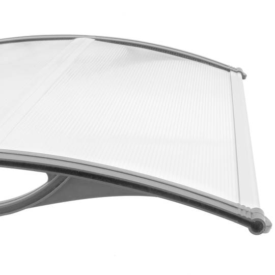 Pensilina 100x90cm in policarbonato per porta o finestra per esterno grigio