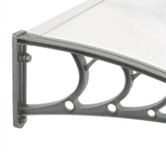 Pensilina 100x90cm in policarbonato per porta o finestra per esterno grigio