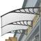 Auvent de porte et fenêtres 200x90cm Marquise solaire abri banne entrée protection gris