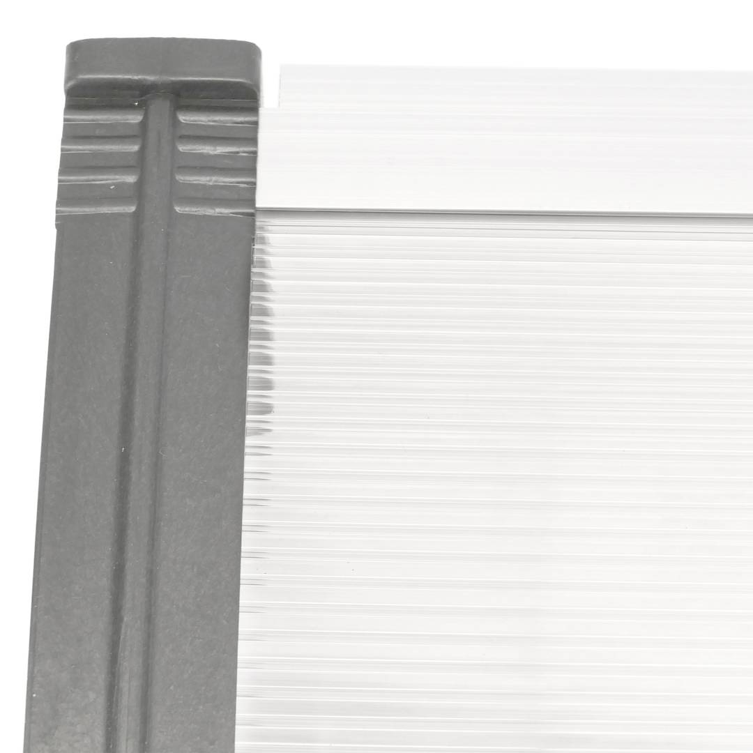 Auvent de porte et fenêtres 200x90cm Marquise solaire abri banne entrée protection gris