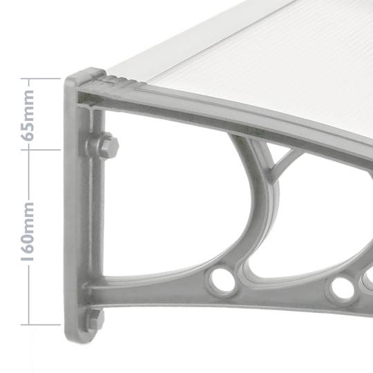 Telhado do proteção 240x90cm Marquesinha para portas e janelas cinza
