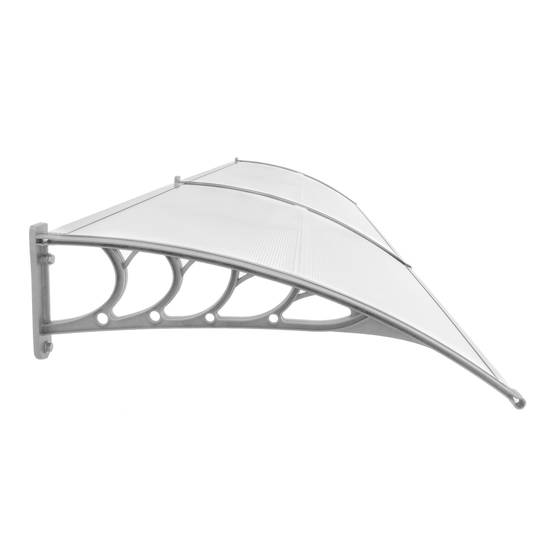Telhado do proteção 240x90cm Marquesinha para portas e janelas cinza