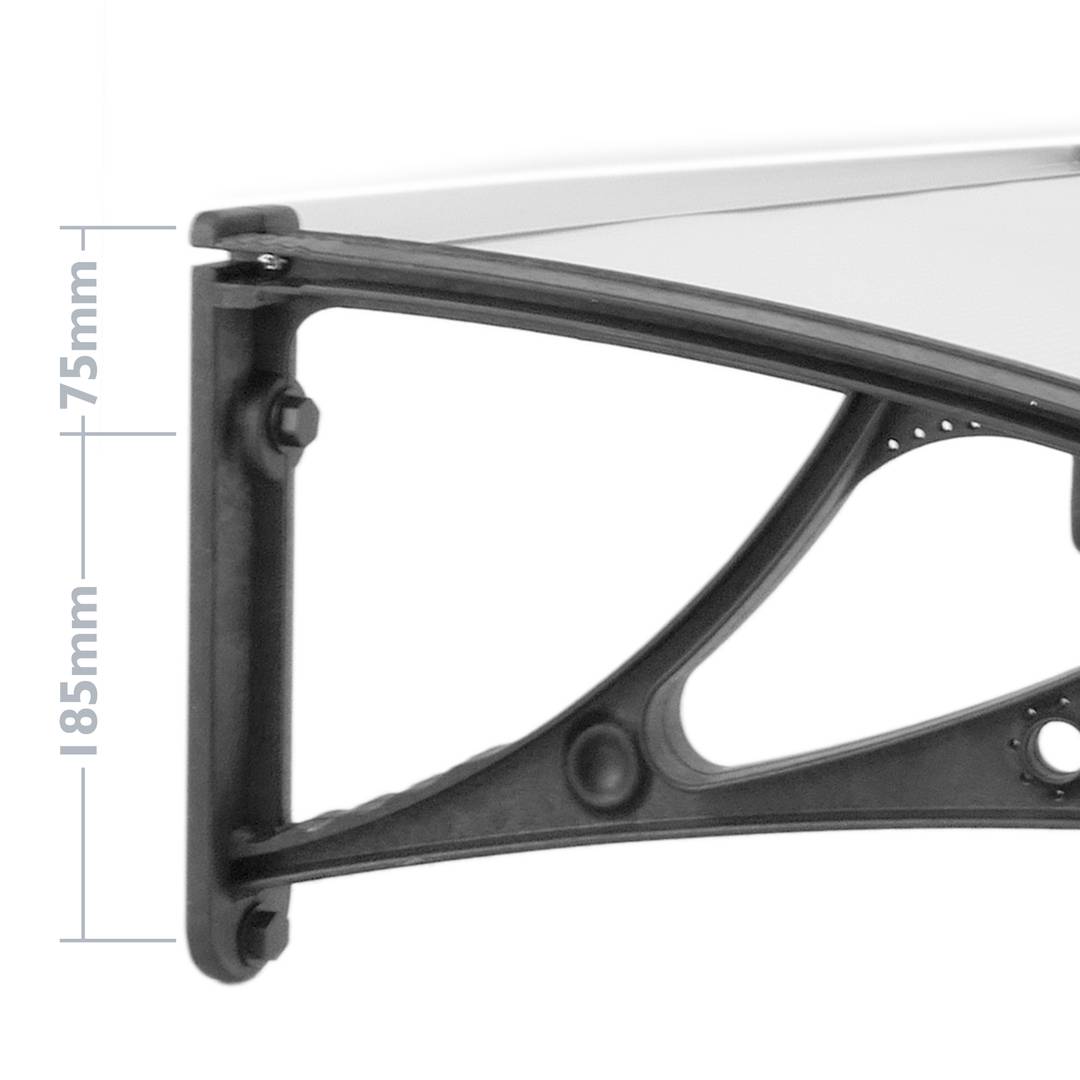 Telhado do proteção 240x100cm Marquesinha para portas e janelas preto