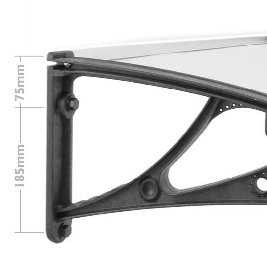 Telhado do proteção 240x100cm Marquesinha para portas e janelas preto