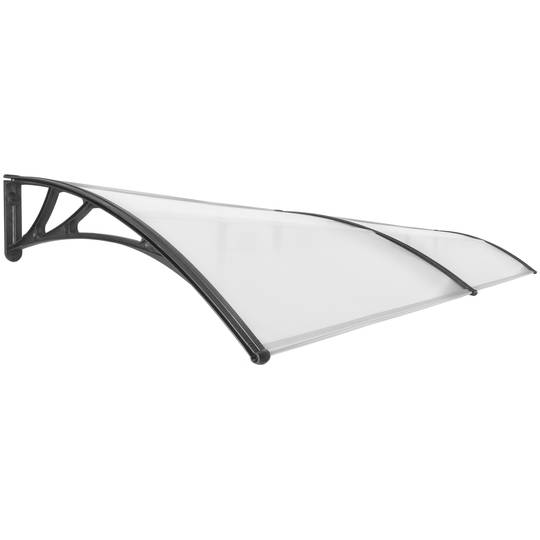 Pensilina 300x100cm in policarbonato per porta o finestra per esterno nero