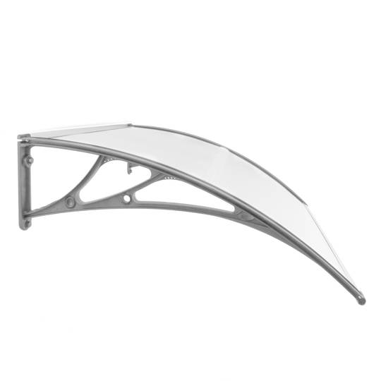 Tejadillo de protección 150x100cm Marquesina para puertas y ventanas gris