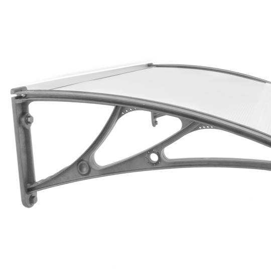 Tejadillo de protección 150x100cm Marquesina para puertas y ventanas gris