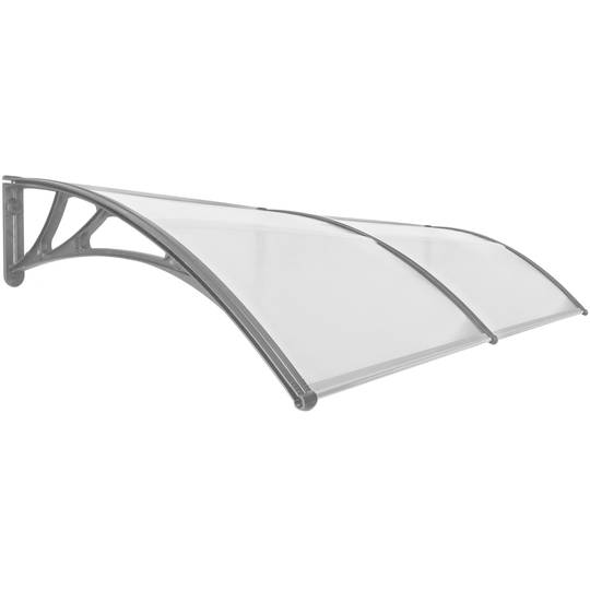Pensilina 240x100cm in policarbonato per porta o finestra per esterno grigio