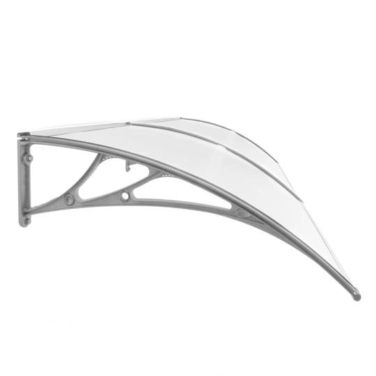 Pensilina 240x100cm in policarbonato per porta o finestra per esterno grigio