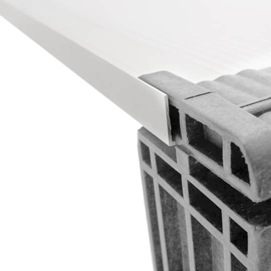 Pensilina 240x100cm in policarbonato per porta o finestra per esterno grigio