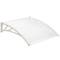 Canopy awning for door and window 80x60 cm transparent. Patio cover shelter with white support