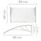 Canopy awning for door and window 80x60 cm transparent. Patio cover shelter with white support