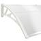 Canopy awning for door and window 80x60 cm transparent. Patio cover shelter with white support