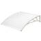 Canopy awning for door and window 80x60 cm transparent. Patio cover shelter with white support