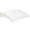 Canopy awning for door and window 120x60 cm transparent. Patio cover shelter with white support