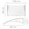 Canopy awning for door and window 120x60 cm transparent. Patio cover shelter with white support