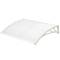 Canopy awning for door and window 120x60 cm transparent. Patio cover shelter with white support