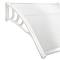 Telhado de proteção 120x80 cm transparente. Marquesinha para portas e janelas com suporte branco