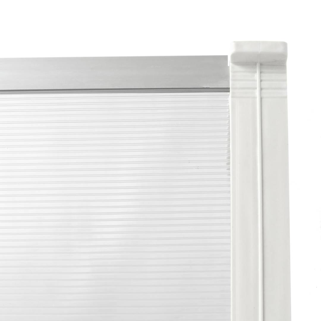 Telhado de proteção 120x80 cm transparente. Marquesinha para portas e janelas com suporte branco