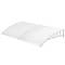 Pensilina 200x80 cm trasparente. Tendone in policarbonato per porte e finestre con supporto bianco