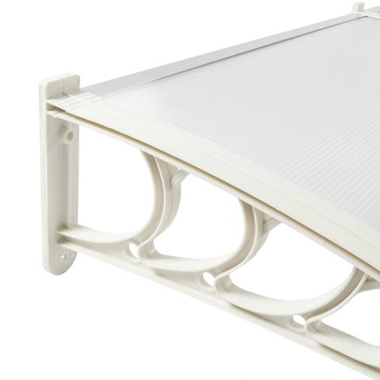Telhado de proteção 120x90 cm transparente. Marquesinha para portas e janelas com suporte branco