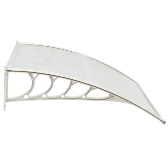 Vordach 150x90 cm transparent. Türdach Überdachung mit weisser Stütze