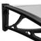 Tejadillo de protección 80x60 cm gris oscuro. Marquesina para puertas y ventanas con soporte negro