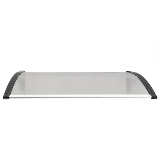 Teulada de protecció 120x80 cm gris fosc. Marquesina per a portes i finestres amb suport negre