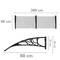 Canopy awning for door and window 200x80 cm dark gray. Patio cover shelter with black support